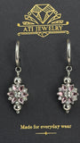 The Love Bloom Earrings in Polished Stainless Steel with Blushed Pink Zirconia