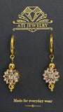 The Love Bloom Earrings in 18K Gold Finish with Blushed Pink Zirconia