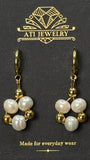 The Pearl Clover Earrings in 18K Gold Finish with 7–8 mm freshwater pearls