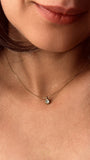 The Elara Necklace in 18K gold finish with clear crystal Elara charm