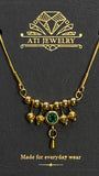 The Queen Necklace in 18K Gold Finish with Emerald Green crystal by ATI JEWELRY